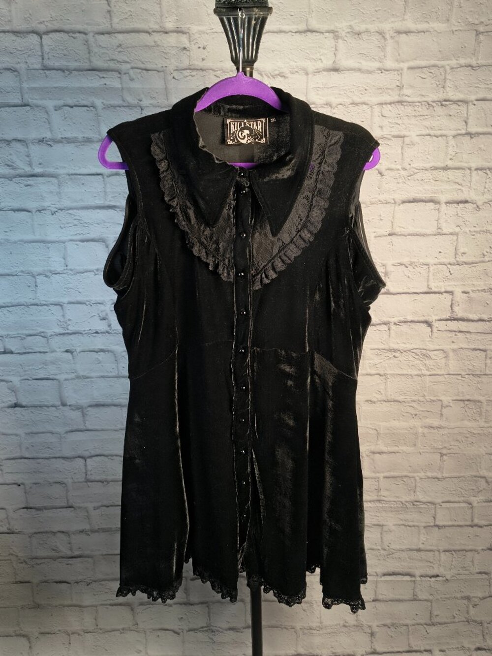 KILLSTAR Dead Silent Black Velvet Dress - 3X